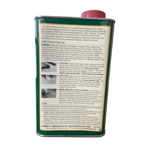 NOS Formby’s Paint and Poly Remover Wood Furniture Formula 32 oz. - Picture 2 of 6